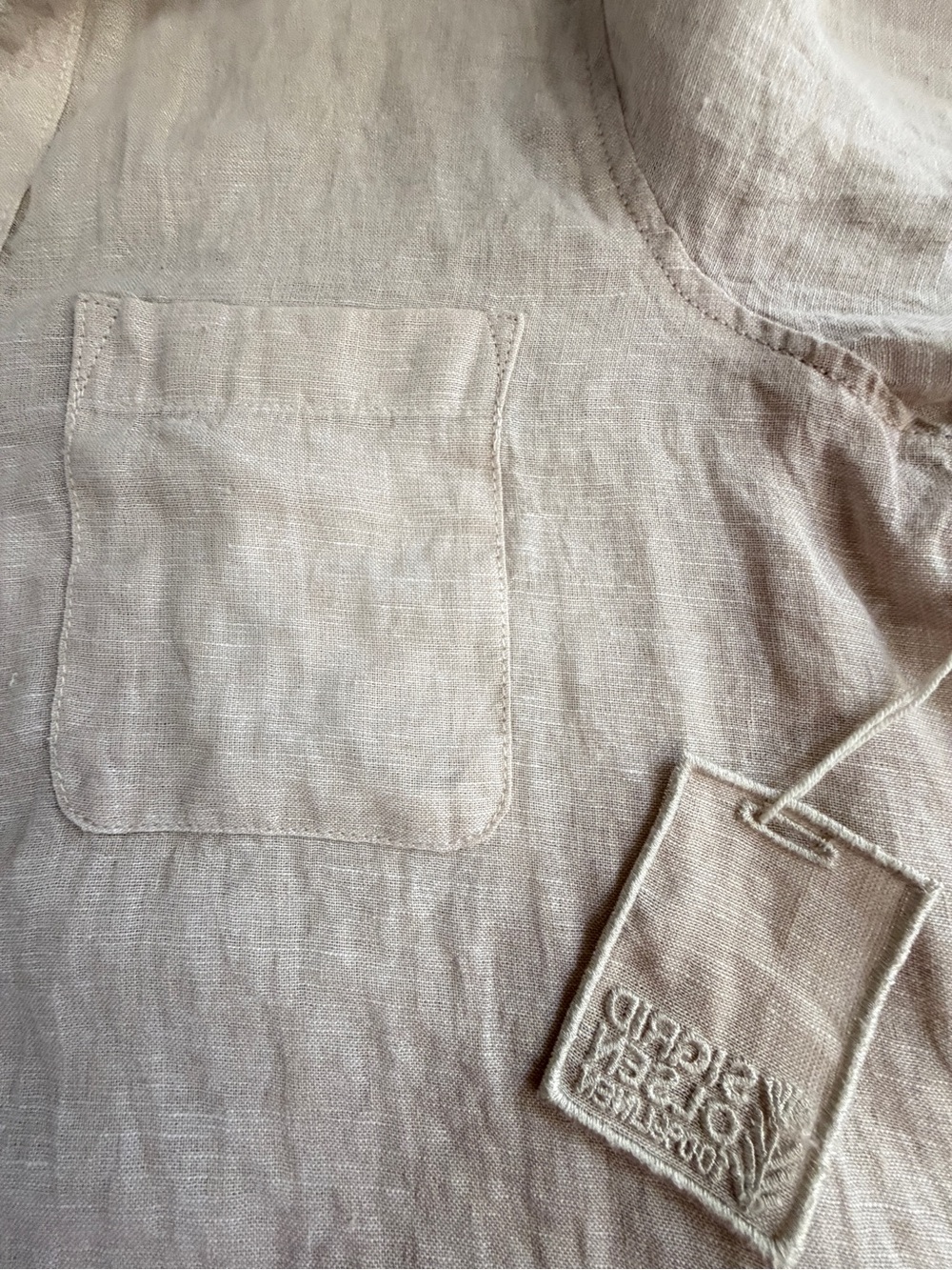 Sigrid Olsen Cream 100% Linen Button-Down Shirt NWT oversized M - Picture 8 of 9